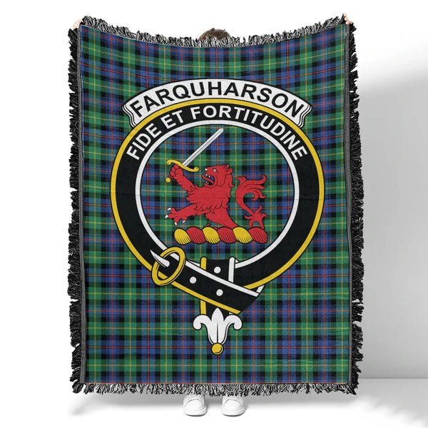 Farquharson Ancient Tartan Classic Crest Woven Blanket