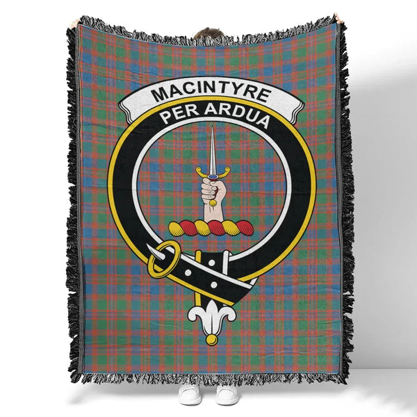 MacIntyre Ancient Tartan Classic Crest Woven Blanket