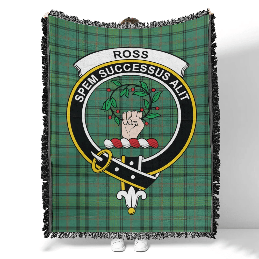 Ross Hunting Ancient Tartan Classic Crest Woven Blanket