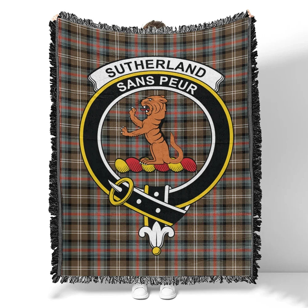 Sutherland Weathered Tartan Classic Crest Woven Blanket