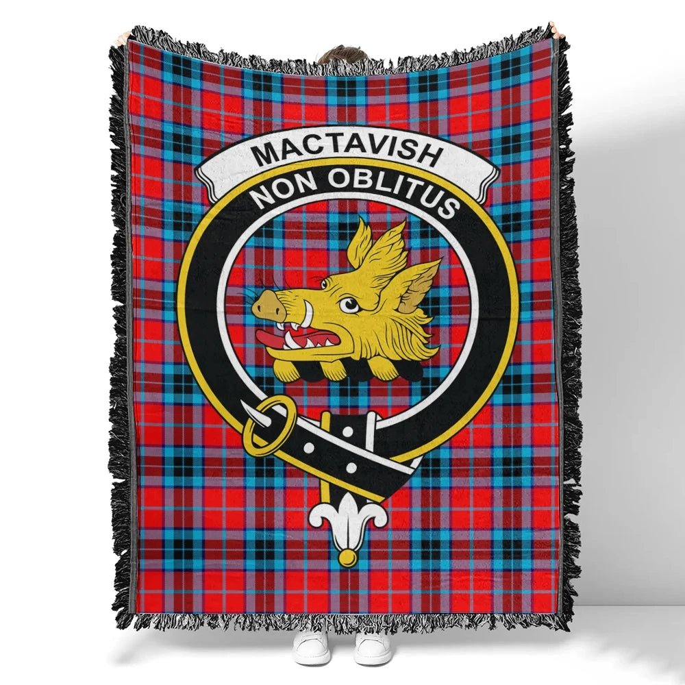 MacTavish Modern Tartan Classic Crest Woven Blanket