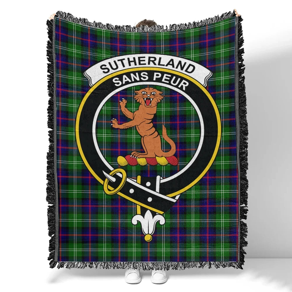 Sutherland Modern Tartan Classic Crest Woven Blanket