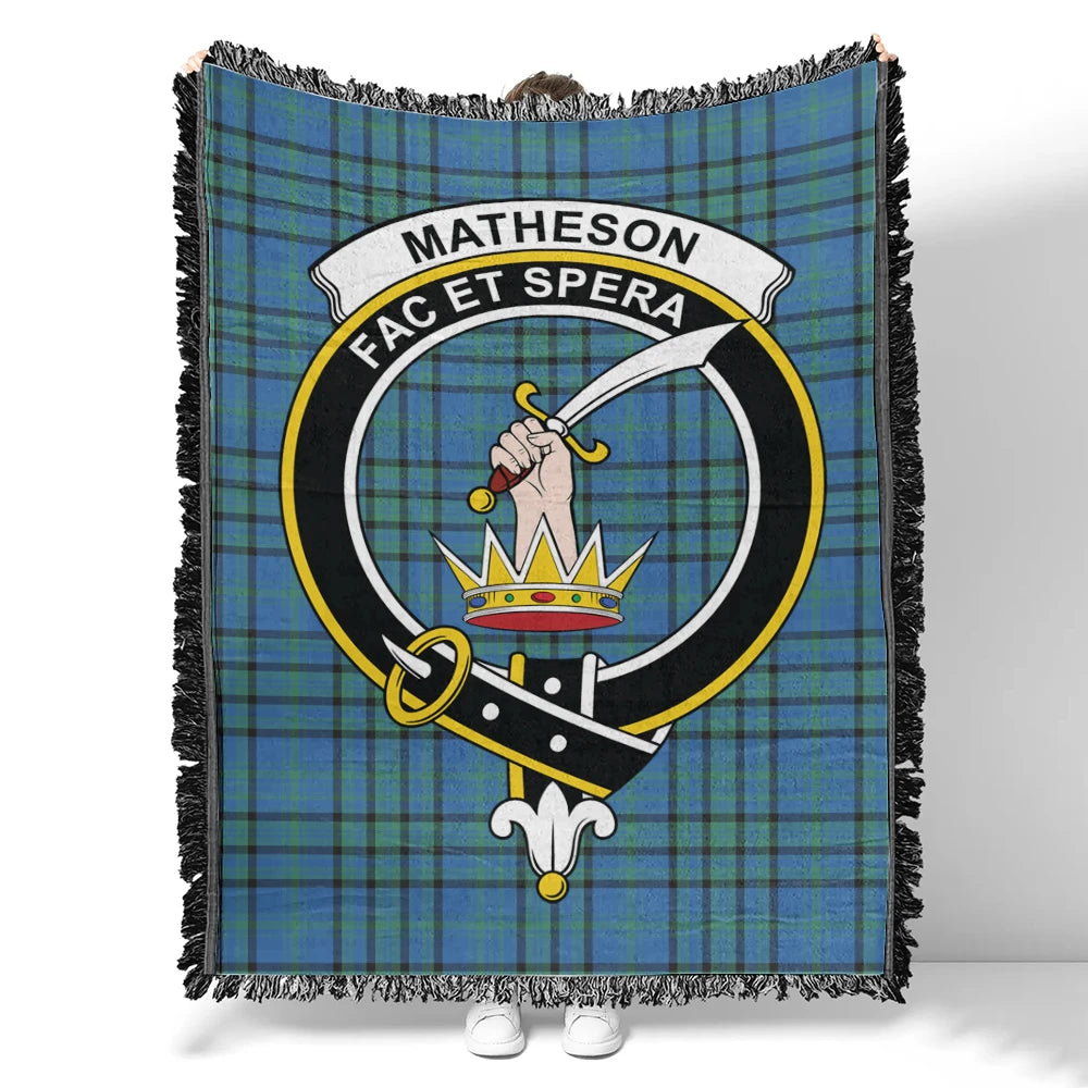 Matheson Hunting Ancient Tartan Classic Crest Woven Blanket