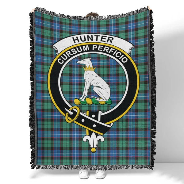 Hunter Ancient Tartan Classic Crest Woven Blanket