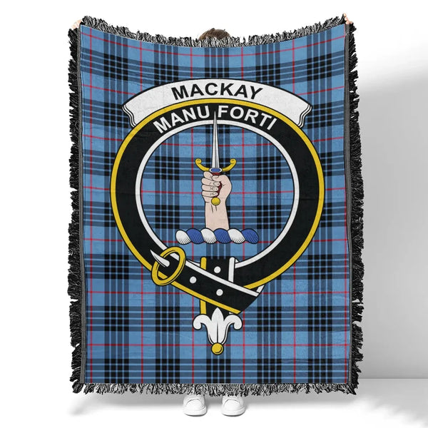 MacKay Blue Tartan Classic Crest Woven Blanket