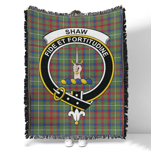 Shaw Green Modern Tartan Classic Crest Woven Blanket