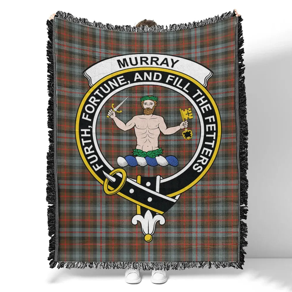 Murray of Atholl Weathered Tartan Classic Crest Woven Blanket