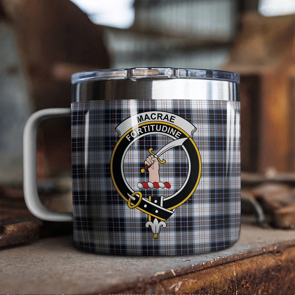 MacRae Dress Modern Tartan Classic Crest Camp Mug