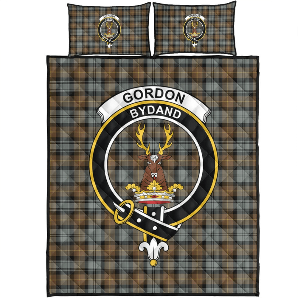 Gordon Weathered Tartan Classic Crest Quilt Bed Set