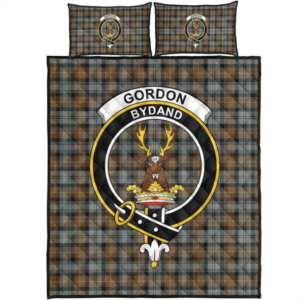 Gordon Weathered Tartan Classic Crest Quilt Bed Set