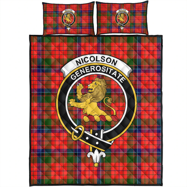 Nicolson Modern Tartan Classic Crest Quilt Bed Set