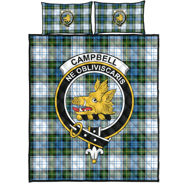 Campbell Dress Ancient Tartan Classic Crest Quilt Bed Set