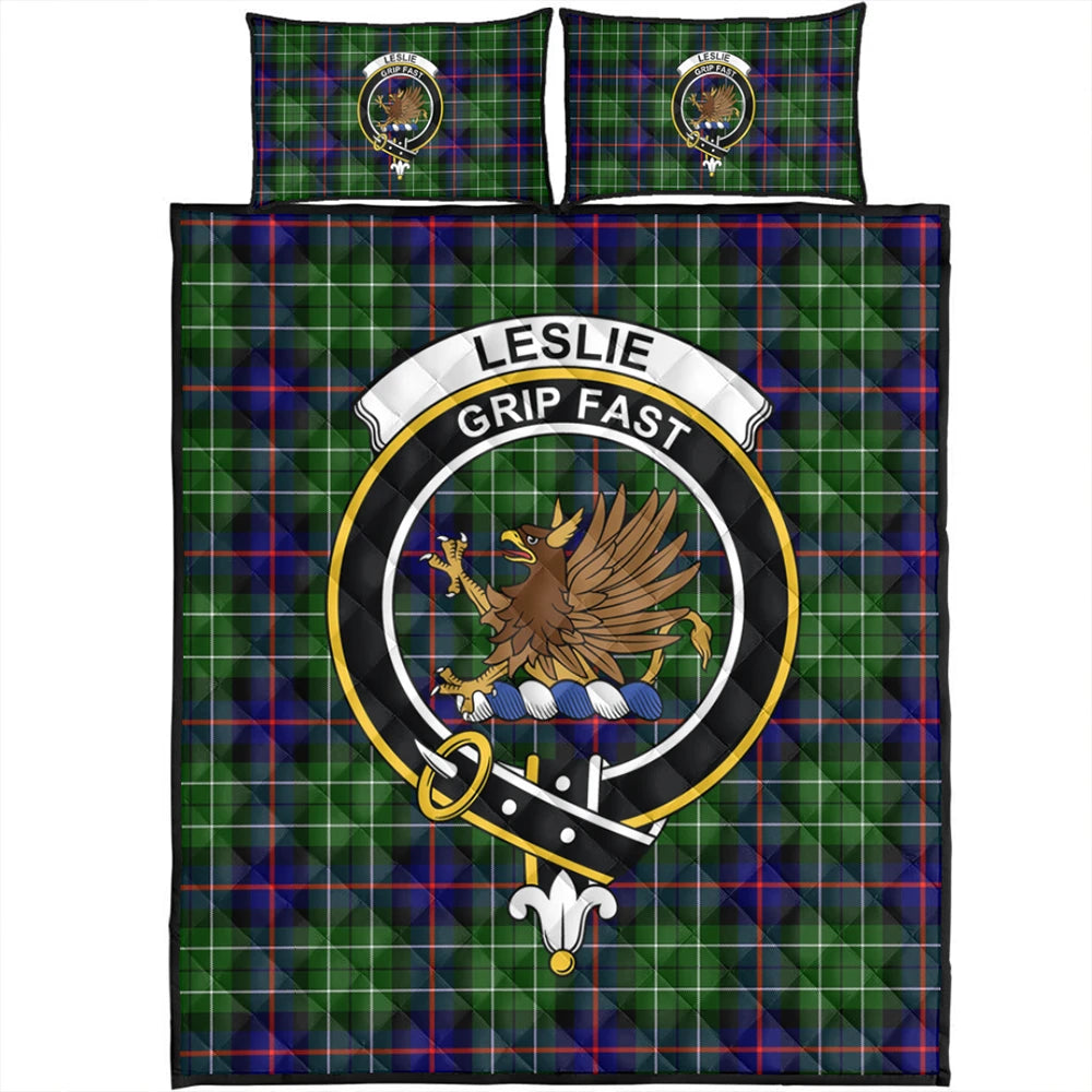 Leslie Hunting Ancient Tartan Classic Crest Quilt Bed Set