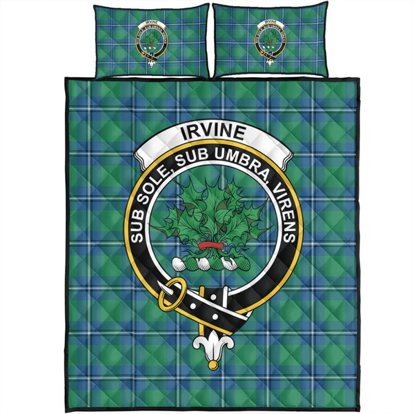 Irvine Ancient Tartan Classic Crest Quilt Bed Set