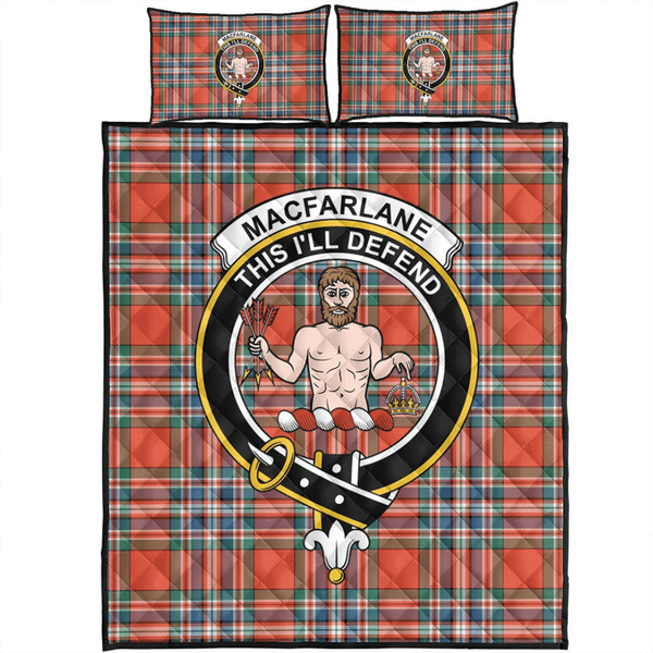 MacFarlane Ancient Tartan Classic Crest Quilt Bed Set