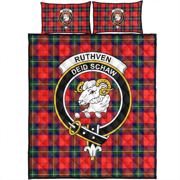 Ruthven Modern Tartan Classic Crest Quilt Bed Set