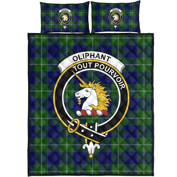 Oliphant Modern Tartan Classic Crest Quilt Bed Set