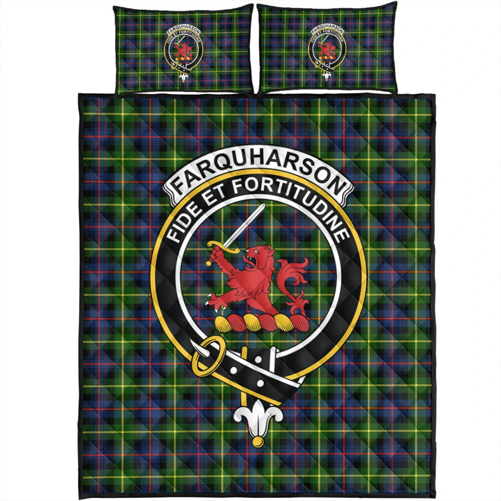 Farquharson Modern Tartan Classic Crest Quilt Bed Set