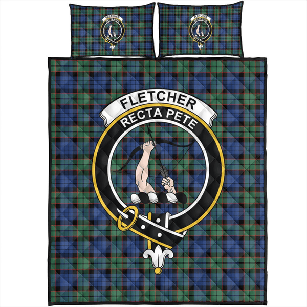 Fletcher Ancient Tartan Classic Crest Quilt Bed Set