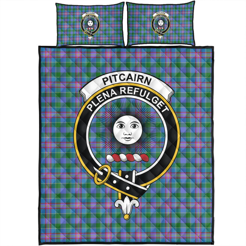 Pitcairn Hunting Tartan Classic Crest Quilt Bed Set