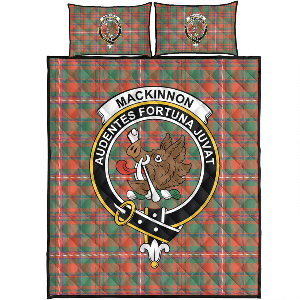 MacKinnon Ancient Tartan Classic Crest Quilt Bed Set