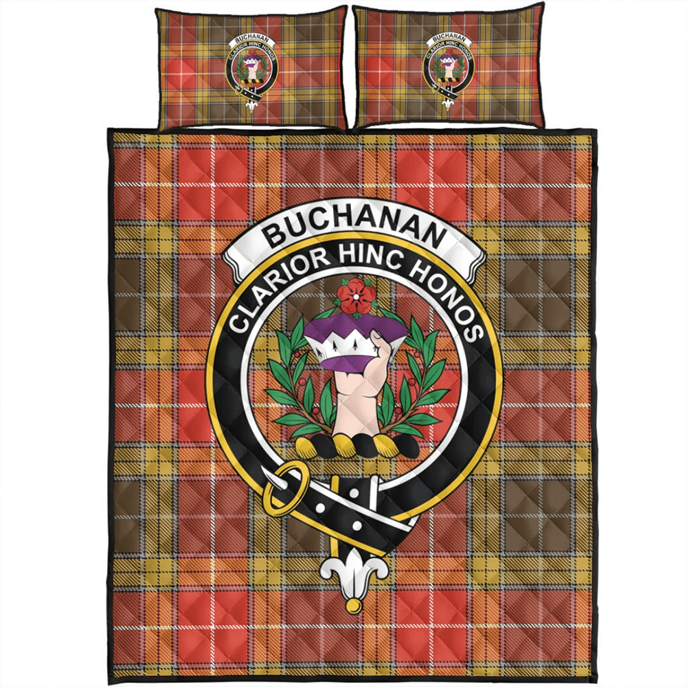 Buchanan Old Set Weathered Tartan Classic Crest Quilt Bed Set