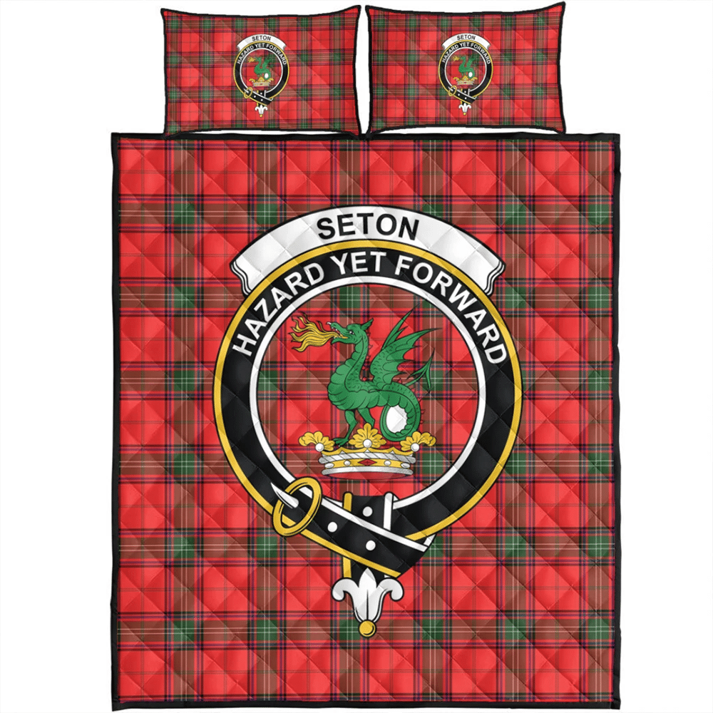 Seton Modern Tartan Classic Crest Quilt Bed Set