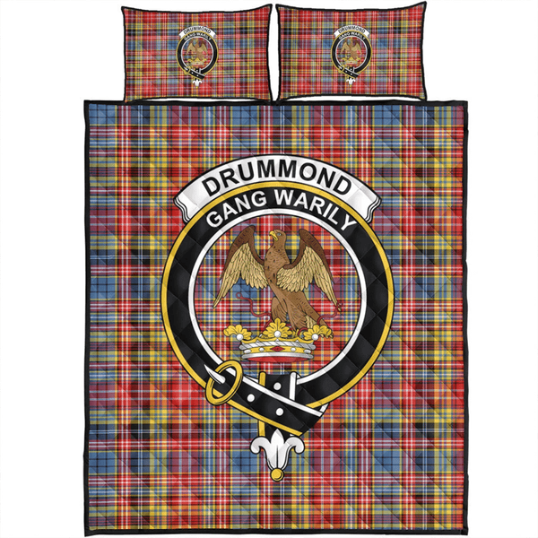 Drummond of Strathallan Tartan Classic Crest Quilt Bed Set