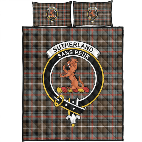 Sutherland Weathered Tartan Classic Crest Quilt Bed Set