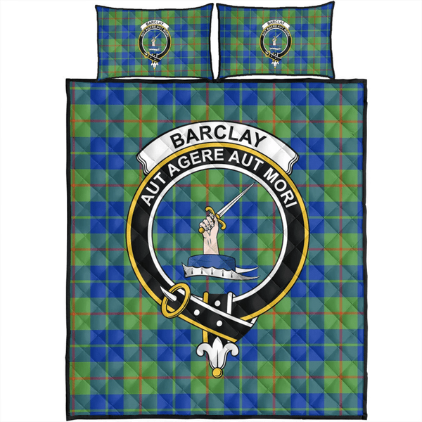 Barclay Hunting Ancient Tartan Classic Crest Quilt Bed Set