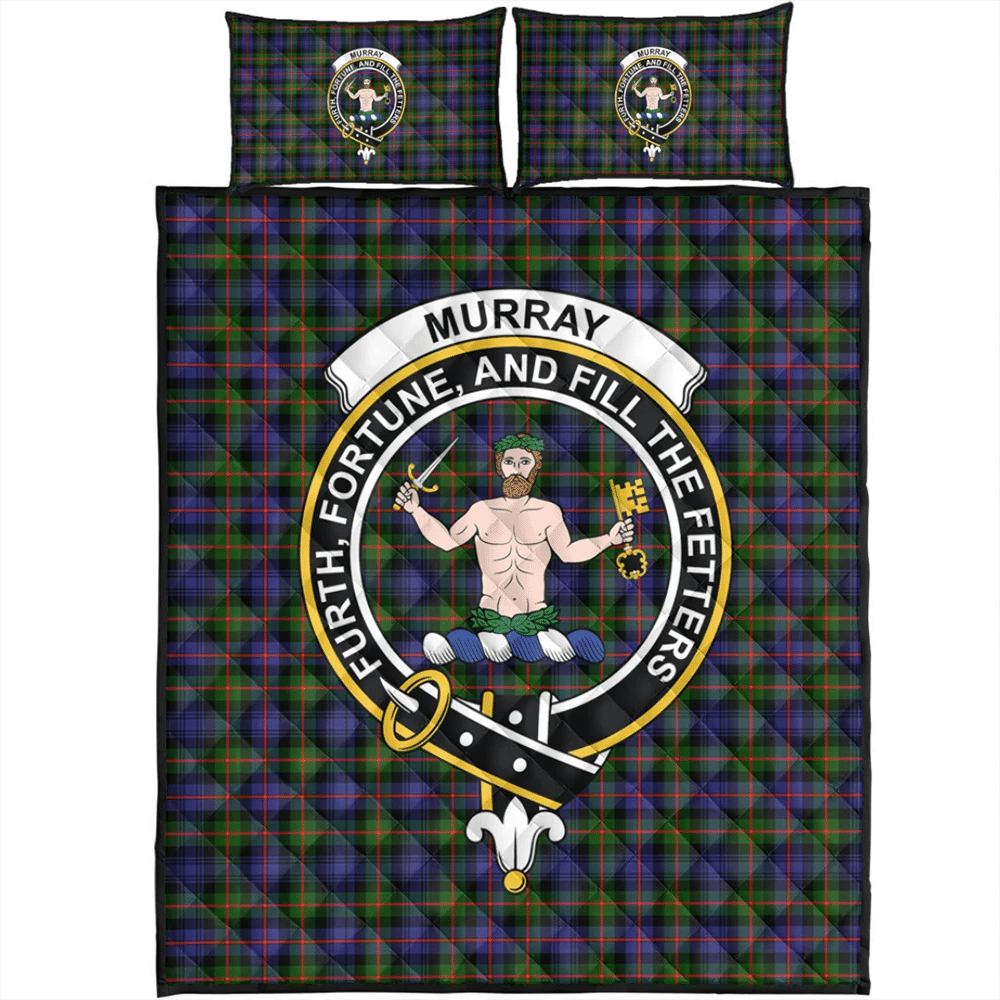 Murray of Atholl Modern Tartan Classic Crest Quilt Bed Set