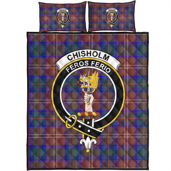 Chisholm Hunting Modern Tartan Classic Crest Quilt Bed Set