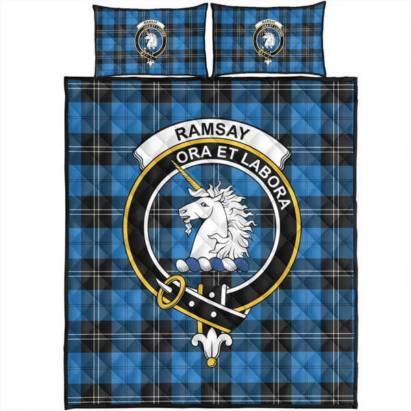 Ramsay Blue Ancient Tartan Classic Crest Quilt Bed Set