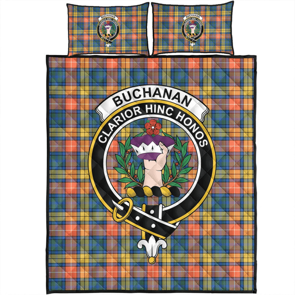 Buchanan Ancient Tartan Classic Crest Quilt Bed Set