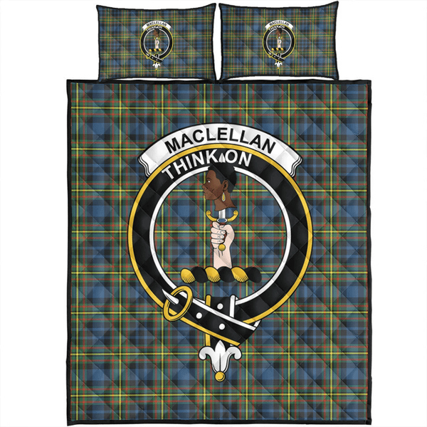 MacLellan Ancient Tartan Classic Crest Quilt Bed Set