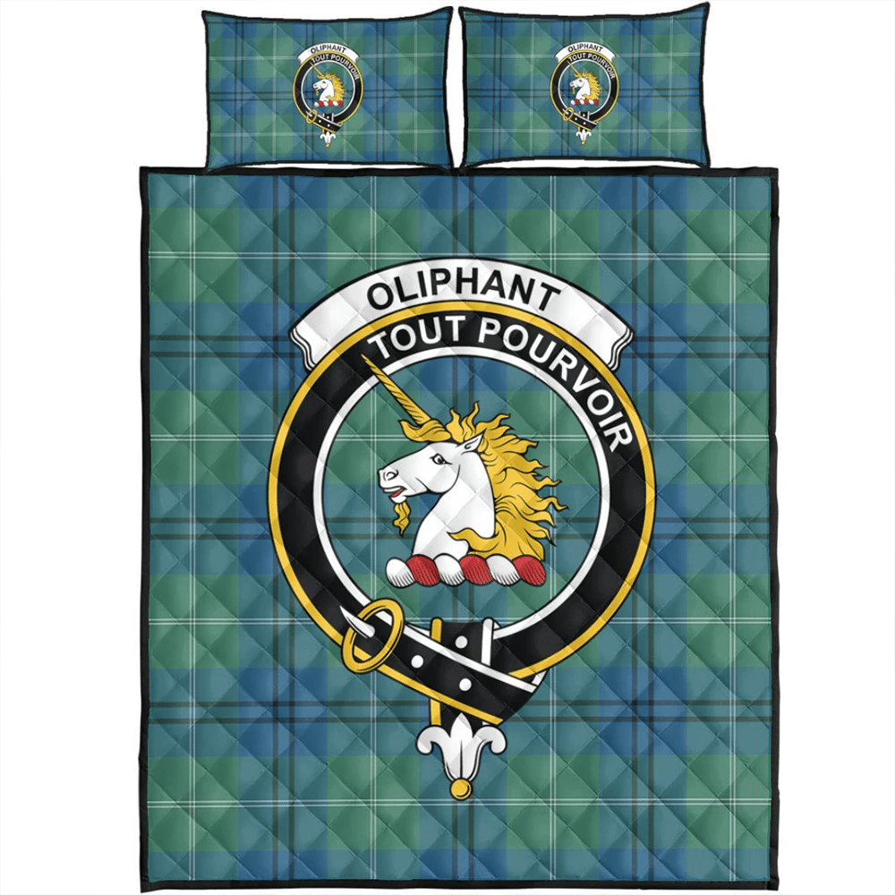 Oliphant Ancient Tartan Classic Crest Quilt Bed Set