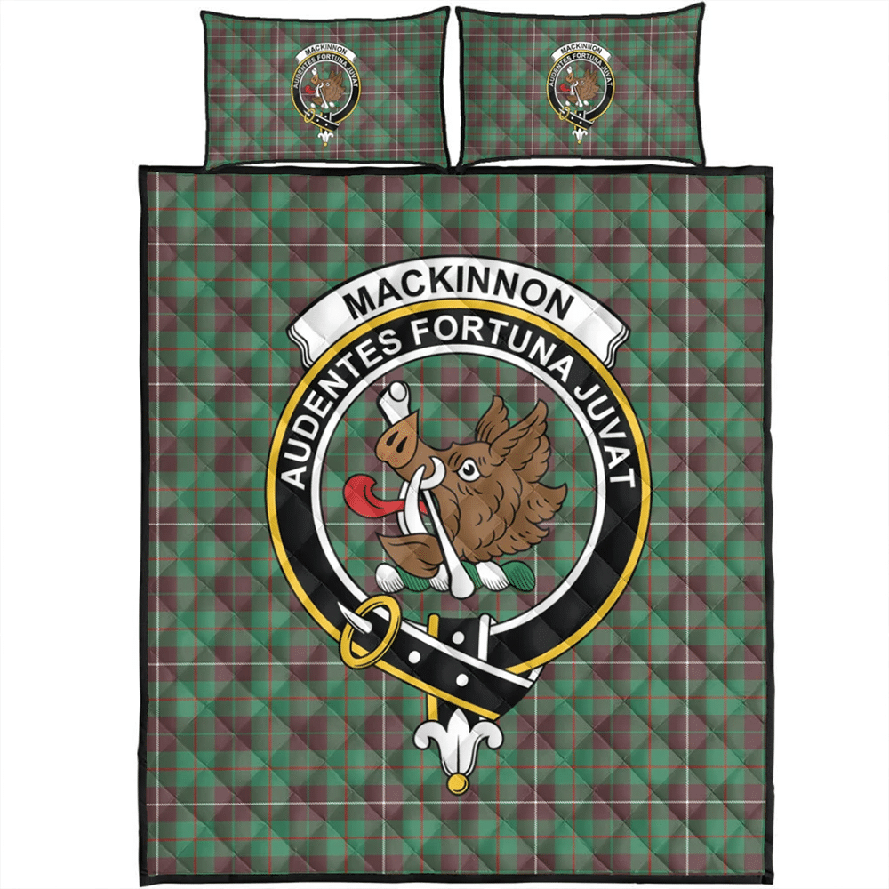 MacKinnon Hunting Ancient Tartan Classic Crest Quilt Bed Set