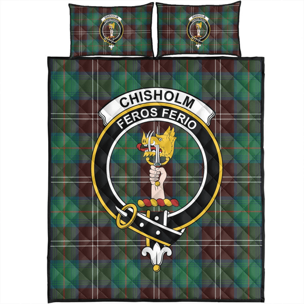 Chisholm Hunting Ancient Tartan Classic Crest Quilt Bed Set