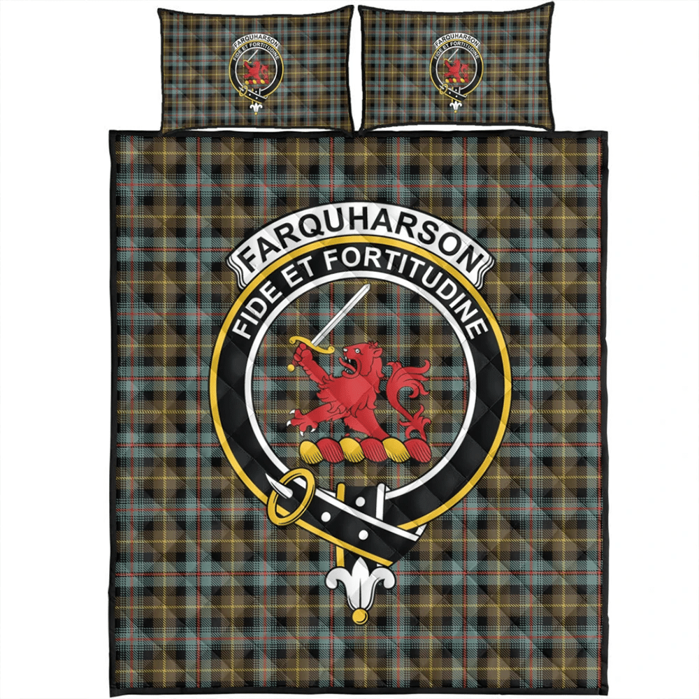 Farquharson Weathered Tartan Classic Crest Quilt Bed Set