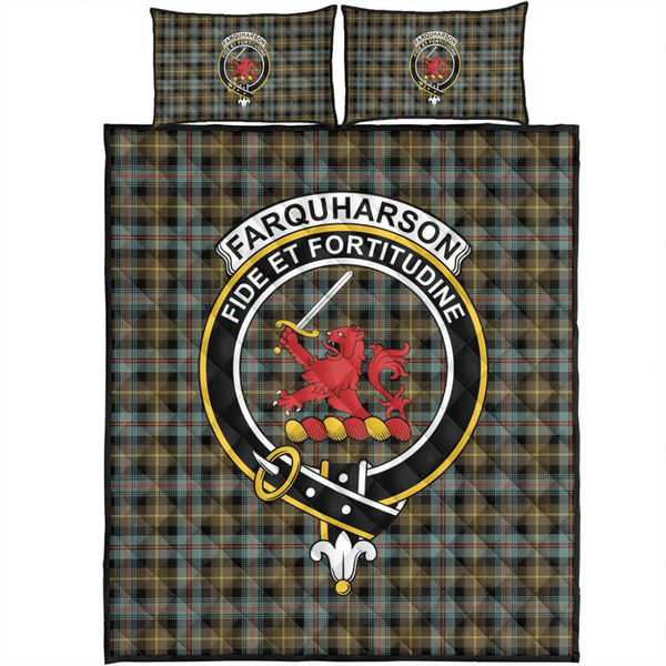 Farquharson Weathered Tartan Classic Crest Quilt Bed Set