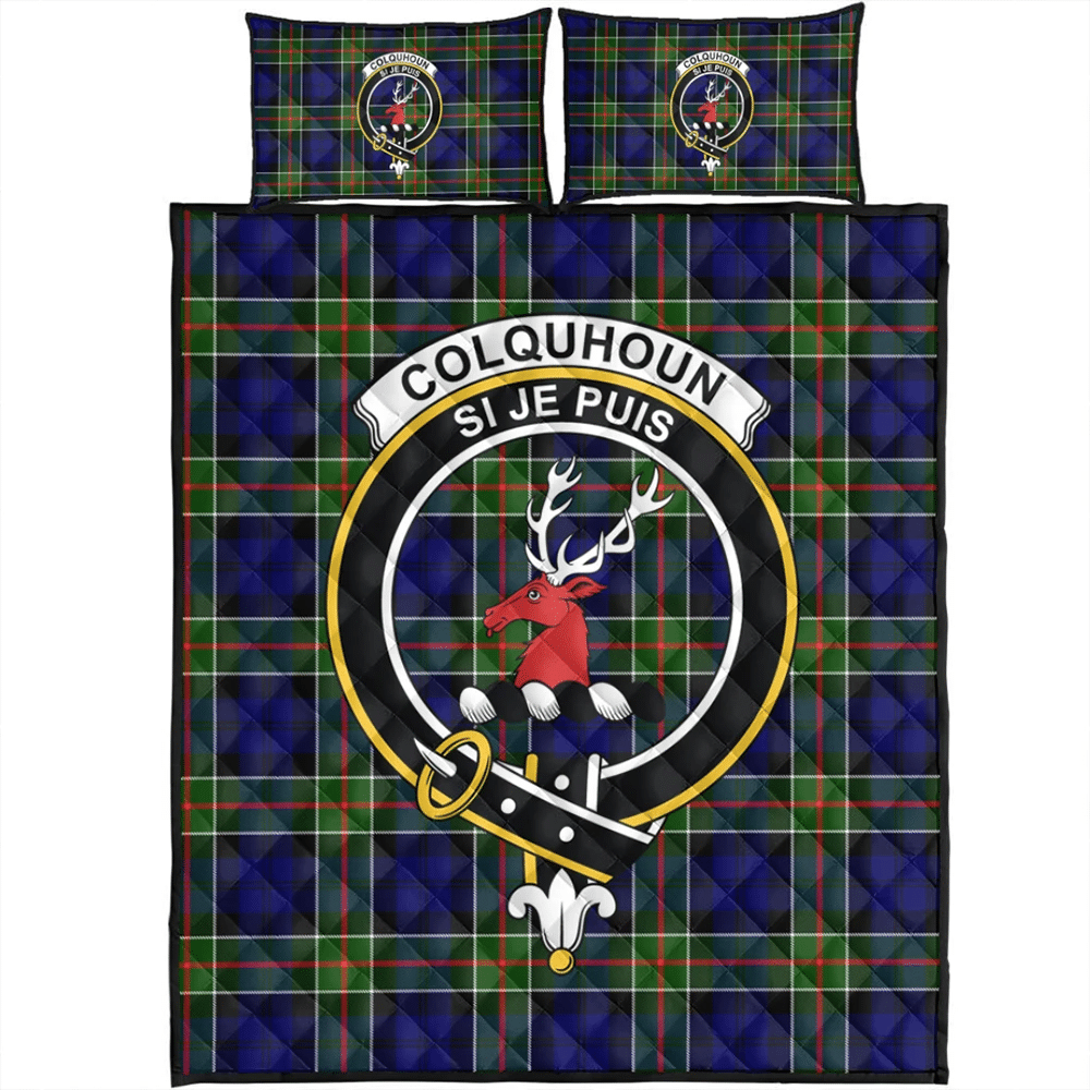 Colquhoun Modern Tartan Classic Crest Quilt Bed Set