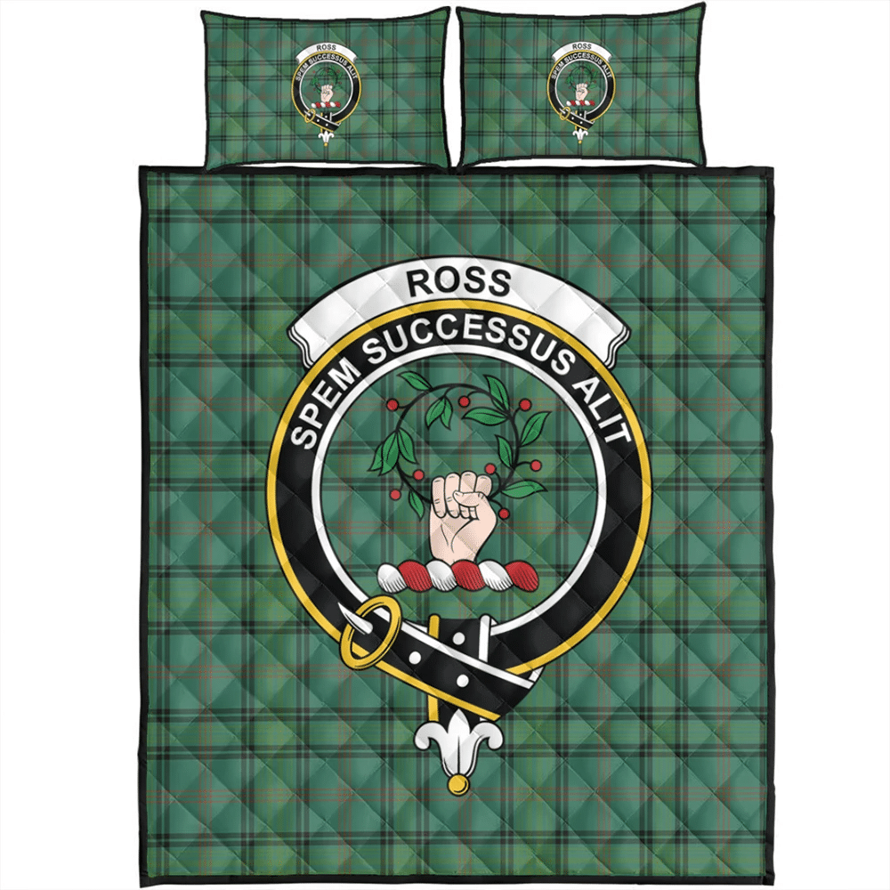 Ross Hunting Ancient Tartan Classic Crest Quilt Bed Set