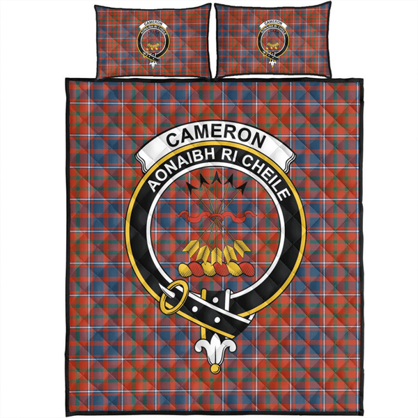 Cameron of Lochiel Ancient Tartan Classic Crest Quilt Bed Set