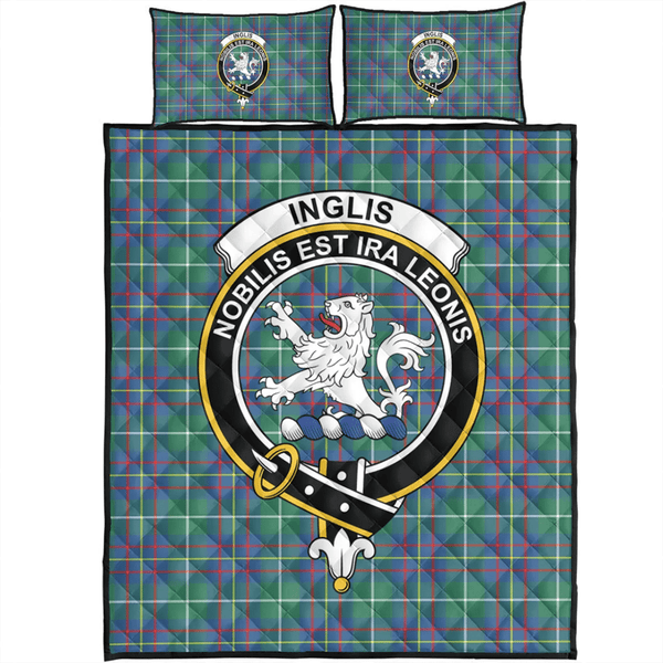 Inglis Ancient Tartan Classic Crest Quilt Bed Set