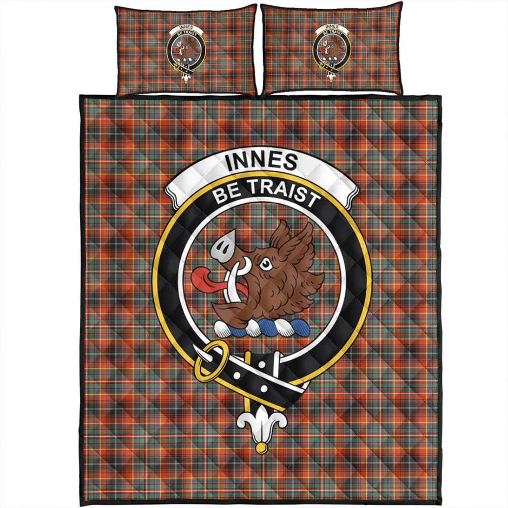 Innes Ancient Tartan Classic Crest Quilt Bed Set