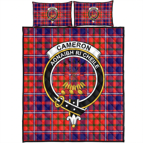 Cameron of Lochiel Modern Tartan Classic Crest Quilt Bed Set