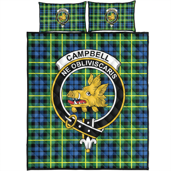 Campbell of Breadalbane Ancient Tartan Classic Crest Quilt Bed Set