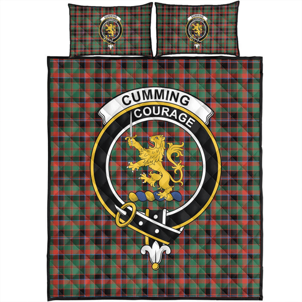 Cumming Hunting Ancient Tartan Classic Crest Quilt Bed Set