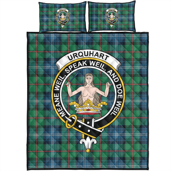 Urquhart Ancient Tartan Classic Crest Quilt Bed Set