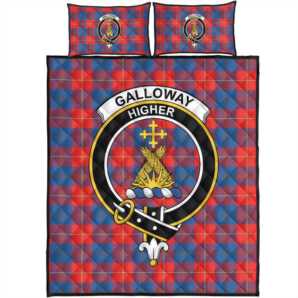 Galloway Red Tartan Classic Crest Quilt Bed Set